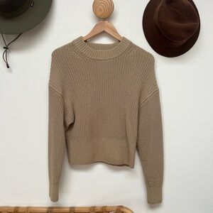 Everlane Beige Chunky Knit Fisherman Sweater